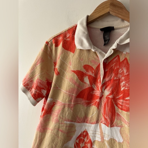 H&M Floral Pattern Slim Fit Polo Shirt - Picture 3 of 6